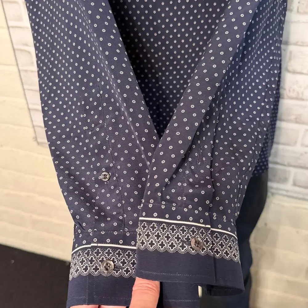 Gucci Resort 2014 Tile Pattern Silk Twill Shirt Slim fit  41 / 16  Made in Italy